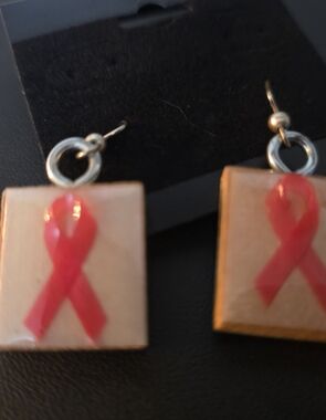 Pink Ribbon Earrings